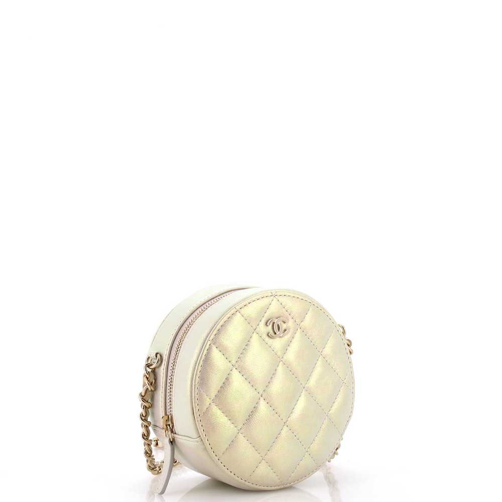 CHANEL Round Clutch with Chain Quilted Iridescent… - image 2