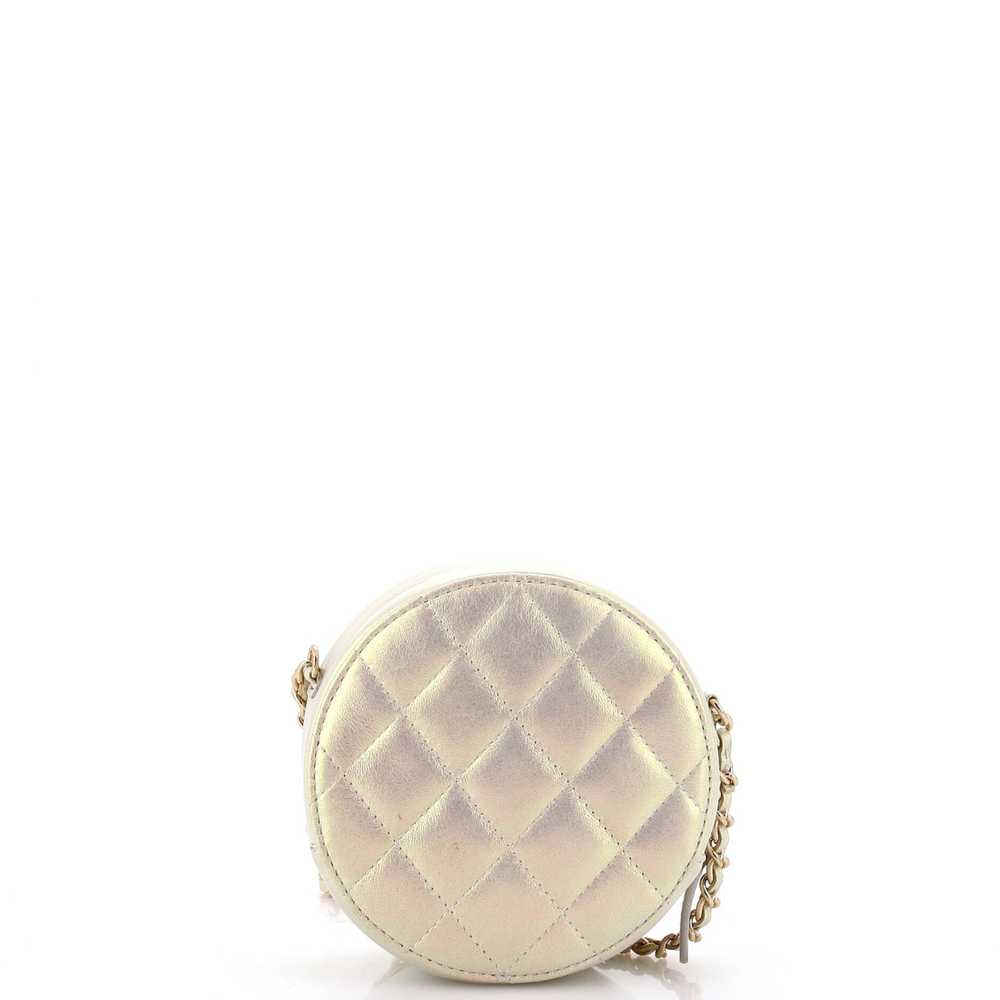 CHANEL Round Clutch with Chain Quilted Iridescent… - image 3