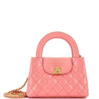 CHANEL Kelly Top Handle Shopping Bag Quilted Shin… - image 1