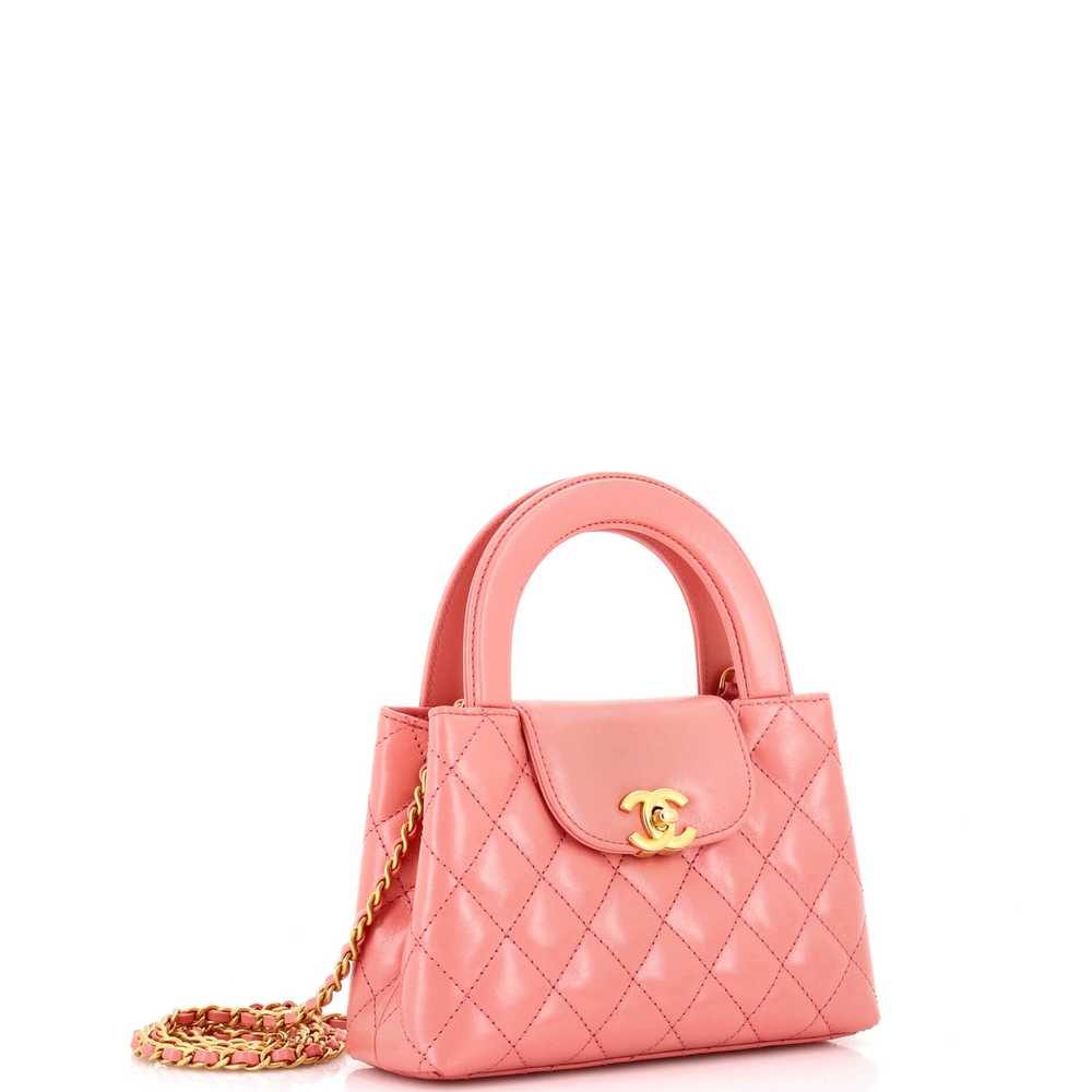 CHANEL Kelly Top Handle Shopping Bag Quilted Shin… - image 2