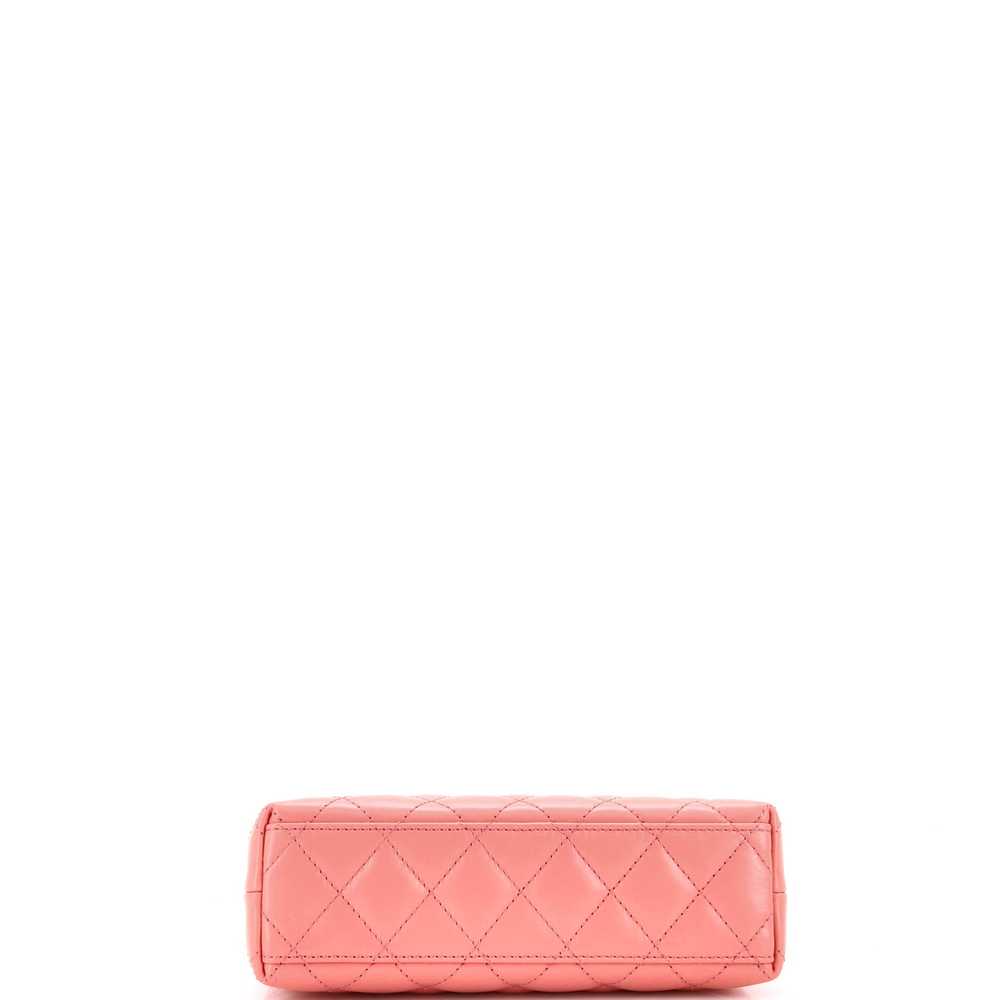 CHANEL Kelly Top Handle Shopping Bag Quilted Shin… - image 4