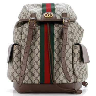 GUCCI Ophidia Flap Backpack GG Coated Canvas Mediu