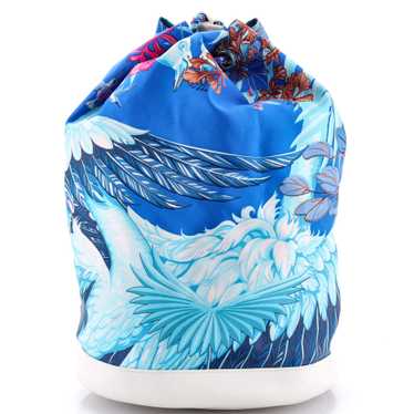 Hermes Soie Cool Handbag Printed Silk and Calfski… - image 1