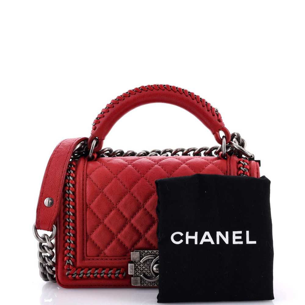 CHANEL Chain Handle Boy Flap Bag Quilted Calfskin… - image 2