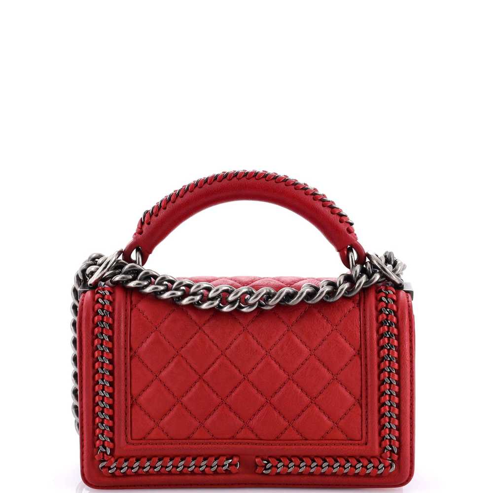 CHANEL Chain Handle Boy Flap Bag Quilted Calfskin… - image 4