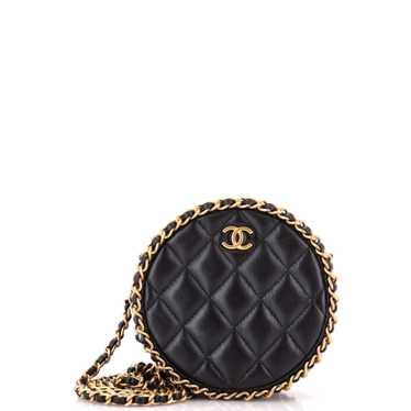 CHANEL Chain Around Round Clutch with Chain Quilte