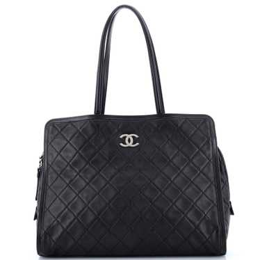 CHANEL CC Shopping Tote Quilted Calfskin Large