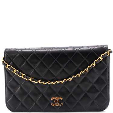 CHANEL Vintage Full Flap Bag Quilted Lambskin Medi