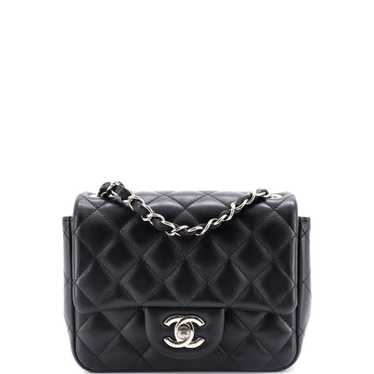 CHANEL Square Classic Single Flap Bag Quilted Lamb