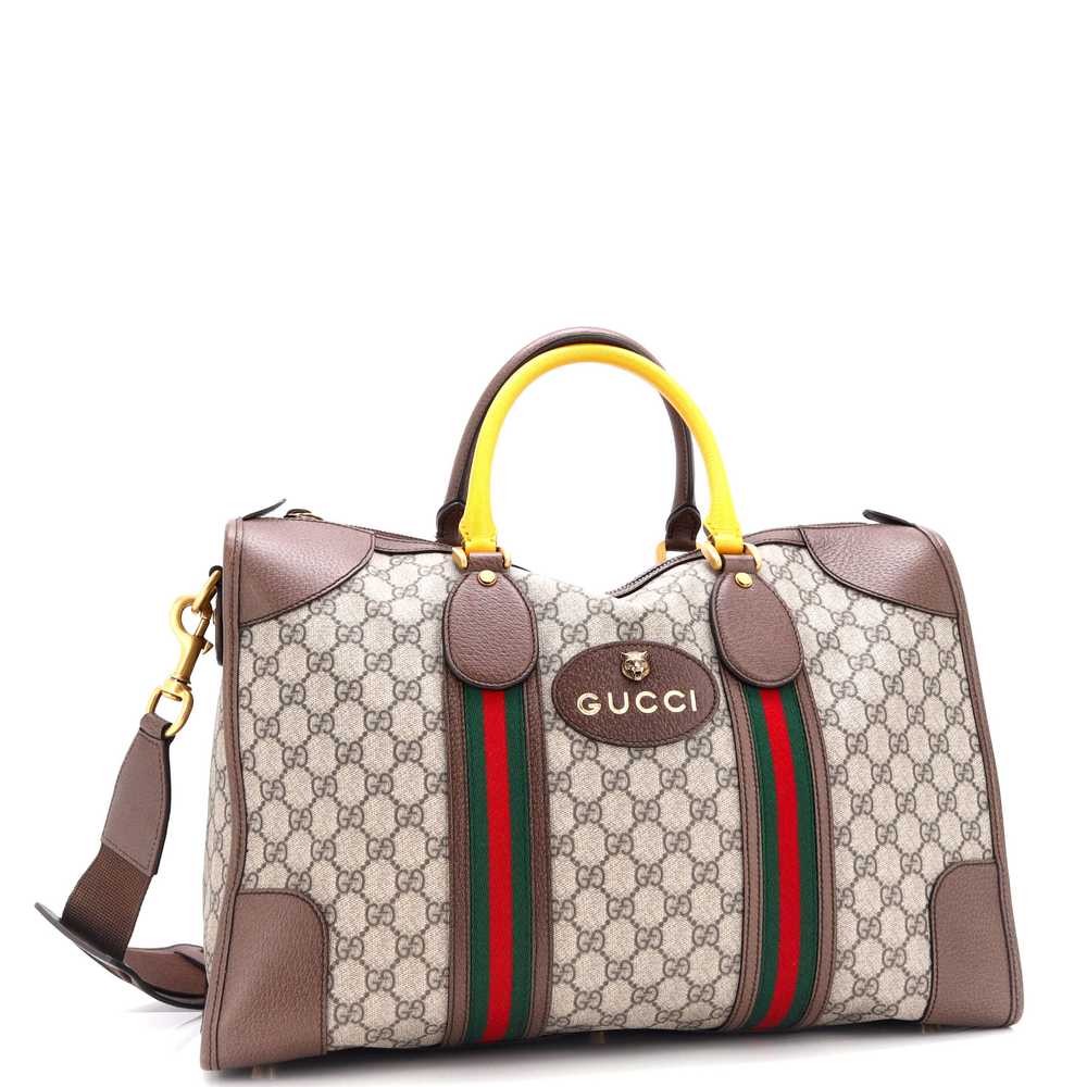 GUCCI Neo Vintage Web Duffle Bag GG Coated Canvas… - image 2