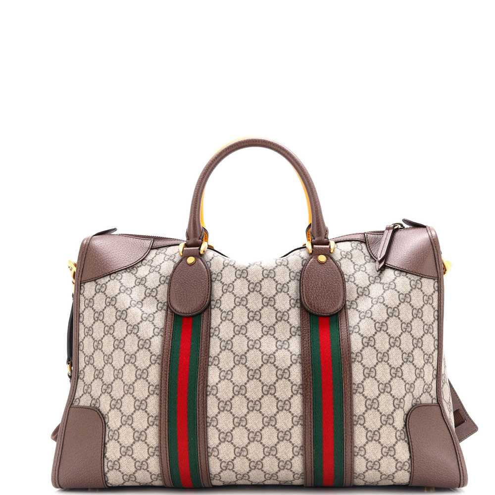 GUCCI Neo Vintage Web Duffle Bag GG Coated Canvas… - image 3