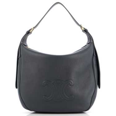 CELINE Heloise Shoulder Bag Triomphe Embossed Leat