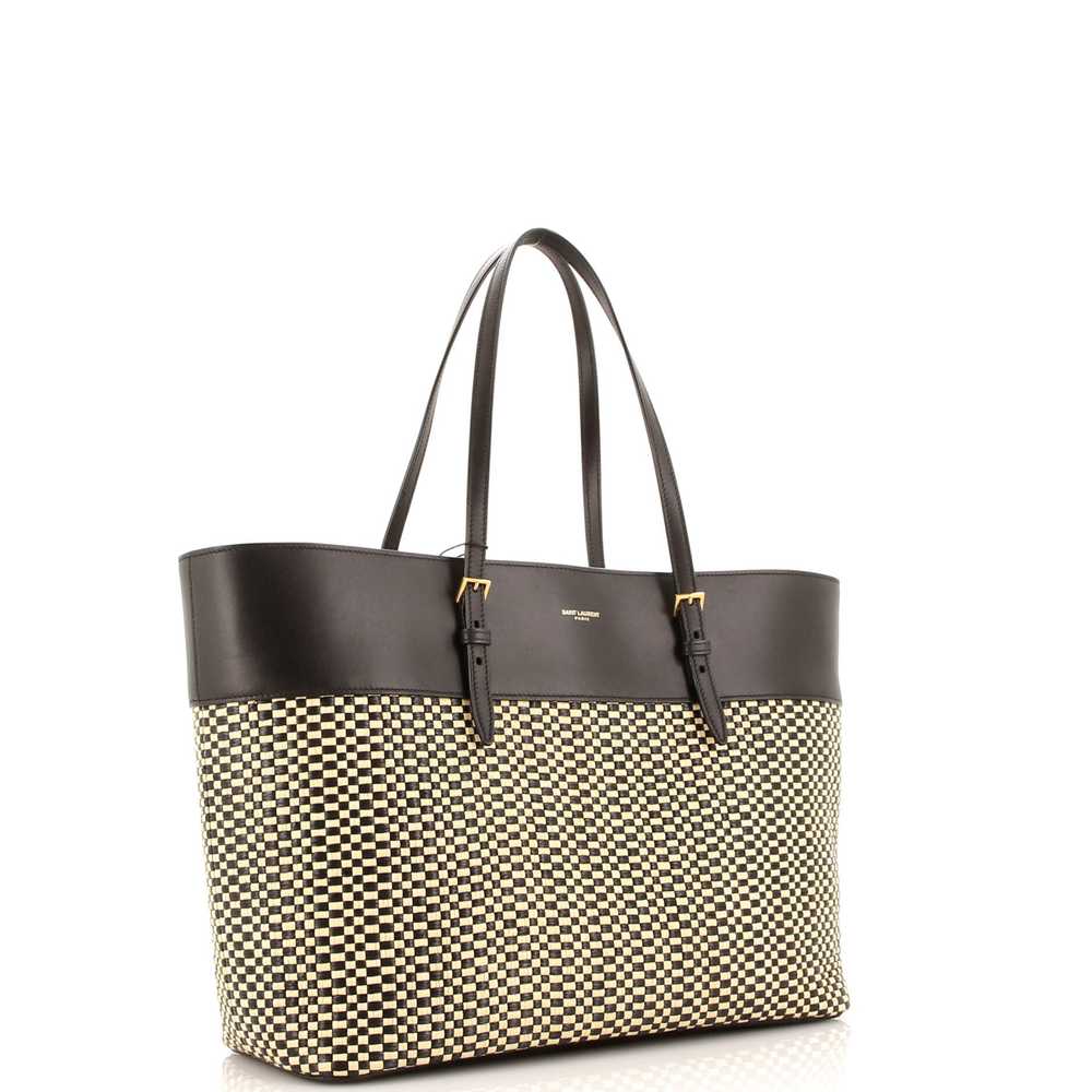 Saint Laurent Shopper Tote Leather and Raffia - image 2