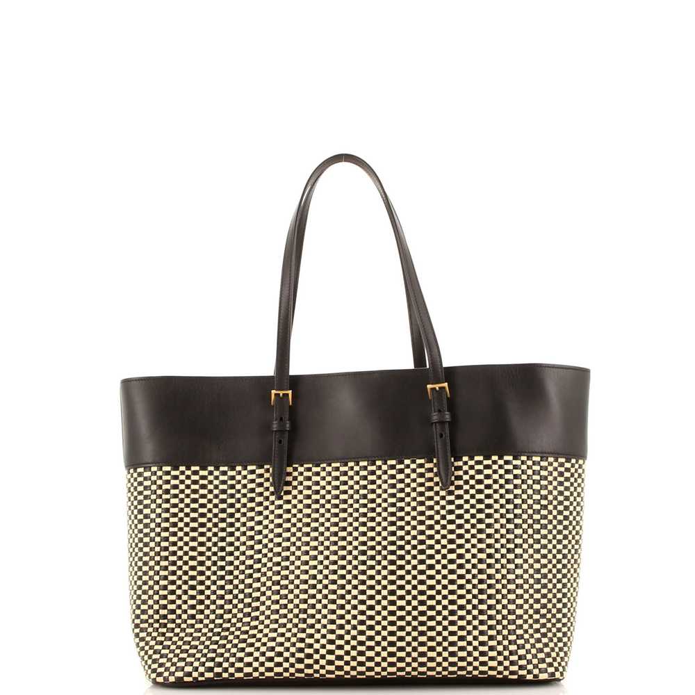 Saint Laurent Shopper Tote Leather and Raffia - image 3