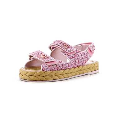 CHANEL Women's Velcro Dad Sandals Tweed