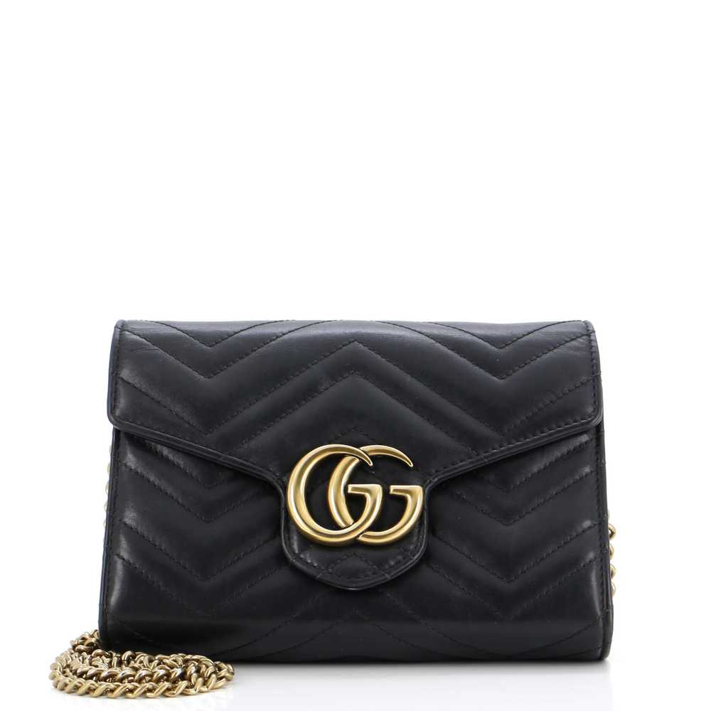 GUCCI GG Marmont Chain Wallet Matelasse Leather M… - image 1