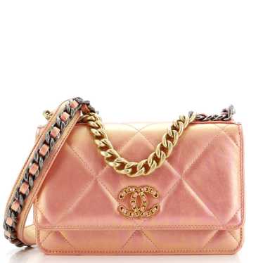 CHANEL 19 Wallet on Chain Quilted Iridescent Calfs