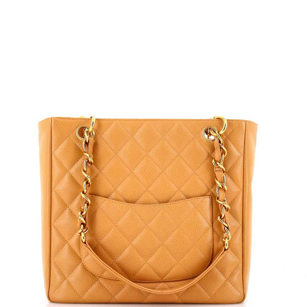 CHANEL Petite Shopping Tote Quilted Caviar - image 3