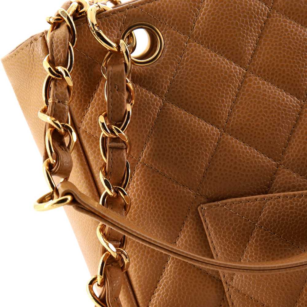 CHANEL Petite Shopping Tote Quilted Caviar - image 7