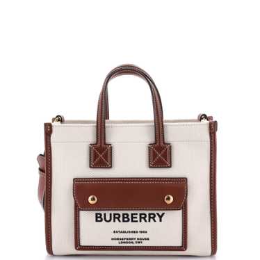 Burberry Freya Shopping Tote Canvas with Leather M