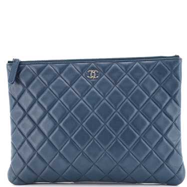 CHANEL O Case Clutch Quilted Lambskin Medium