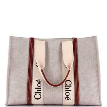 CHLOE Woody Tote Canvas with Leather Large - image 1