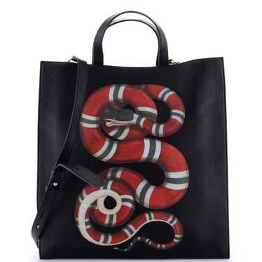 GUCCI Convertible Soft Open Tote Printed Leather T