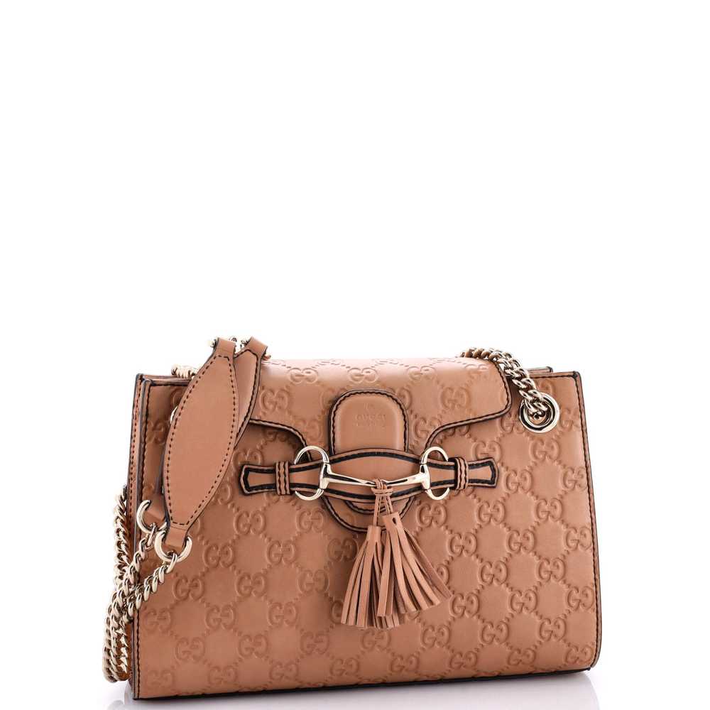 GUCCI Emily Chain Flap Shoulder Bag Guccissima Le… - image 2