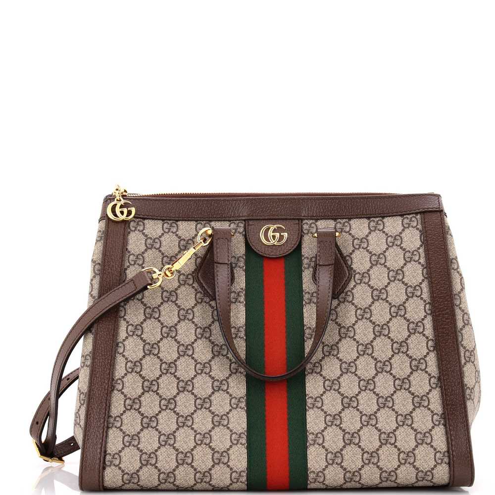 GUCCI Ophidia Top Handle Tote GG Coated Canvas Me… - image 1