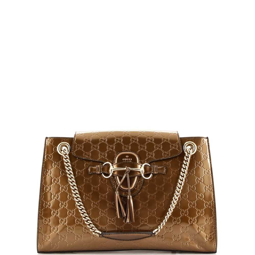 GUCCI Emily Chain Flap Shoulder Bag Guccissima Pa… - image 1