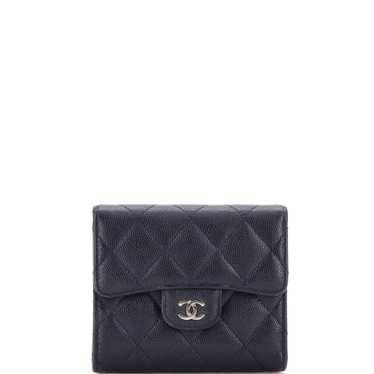 CHANEL CC Compact Classic Flap Wallet Quilted Cavi