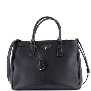 PRADA Double Zip Lux Tote Saffiano Leather Medium