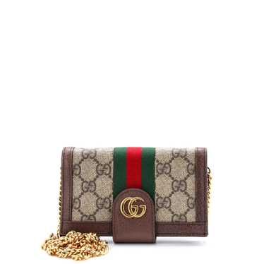 GUCCI Ophidia Chain Wallet GG Coated Canvas