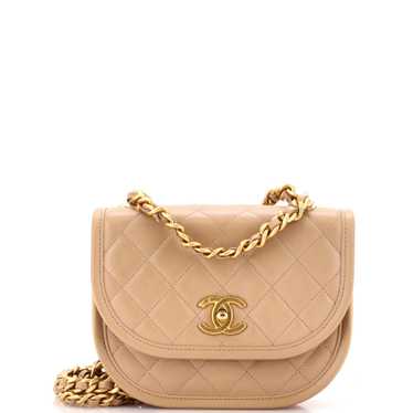 CHANEL CC Turnlock Round Flap Bag Quilted Calfskin