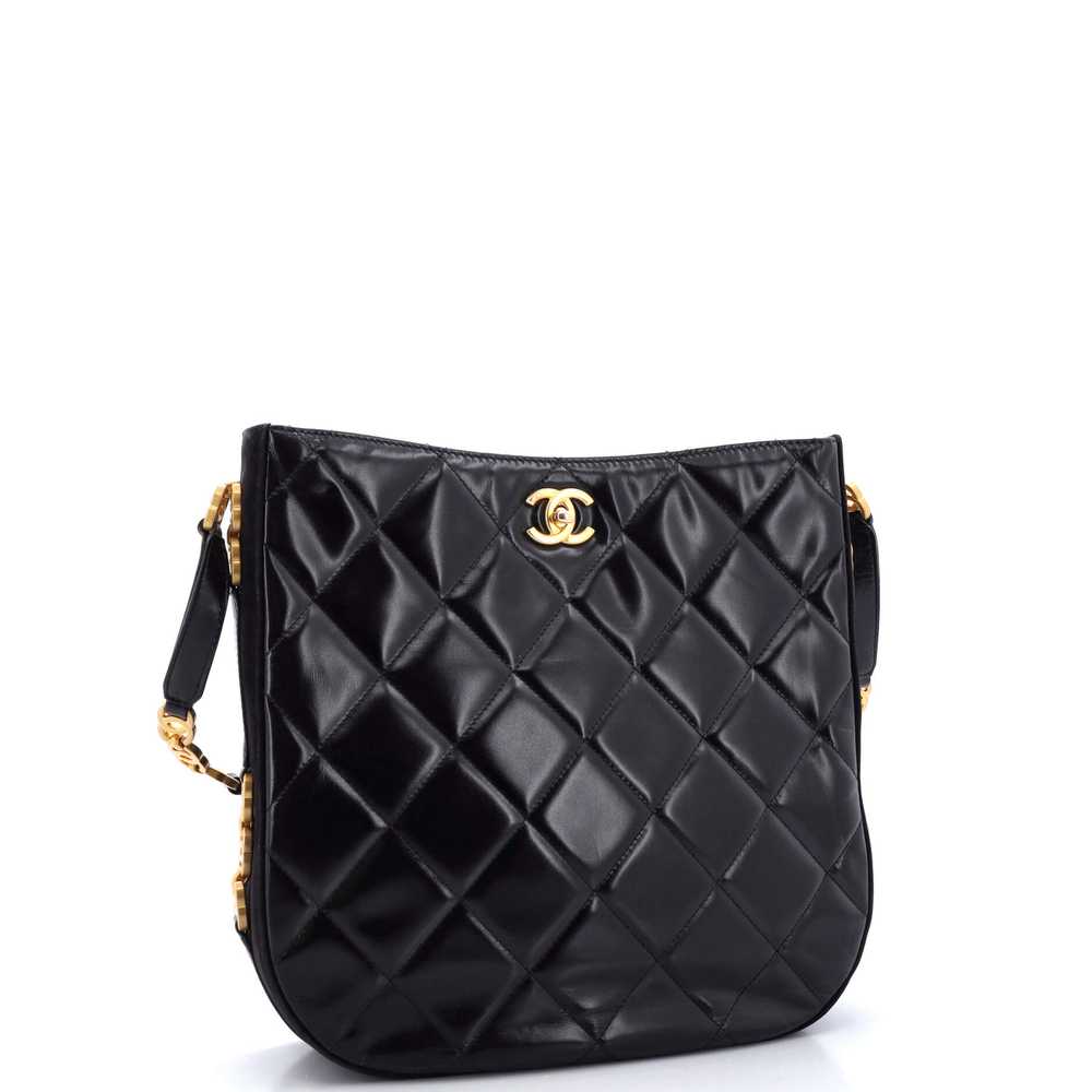 CHANEL Tiny CC Link Hobo Quilted Shiny Calfskin a… - image 3