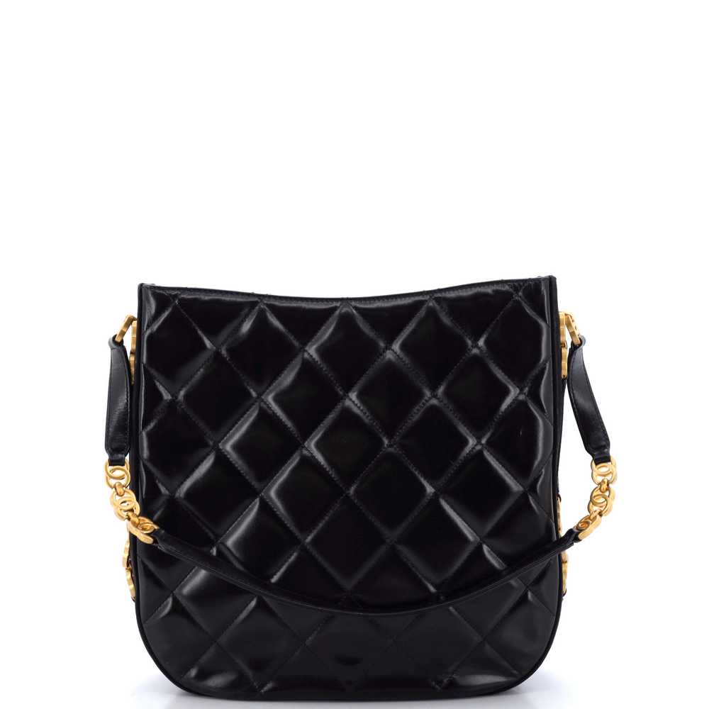 CHANEL Tiny CC Link Hobo Quilted Shiny Calfskin a… - image 4