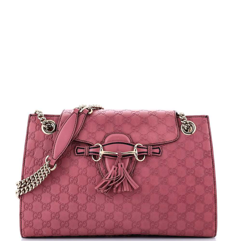 GUCCI Emily Chain Flap Shoulder Bag Guccissima Le… - image 1