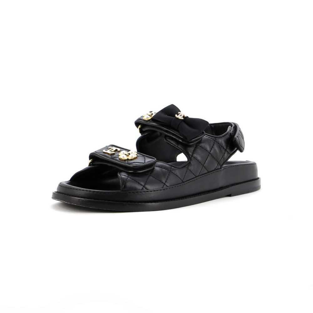 CHANEL Women's Velcro Dad Sandals Quilted Leather - image 1