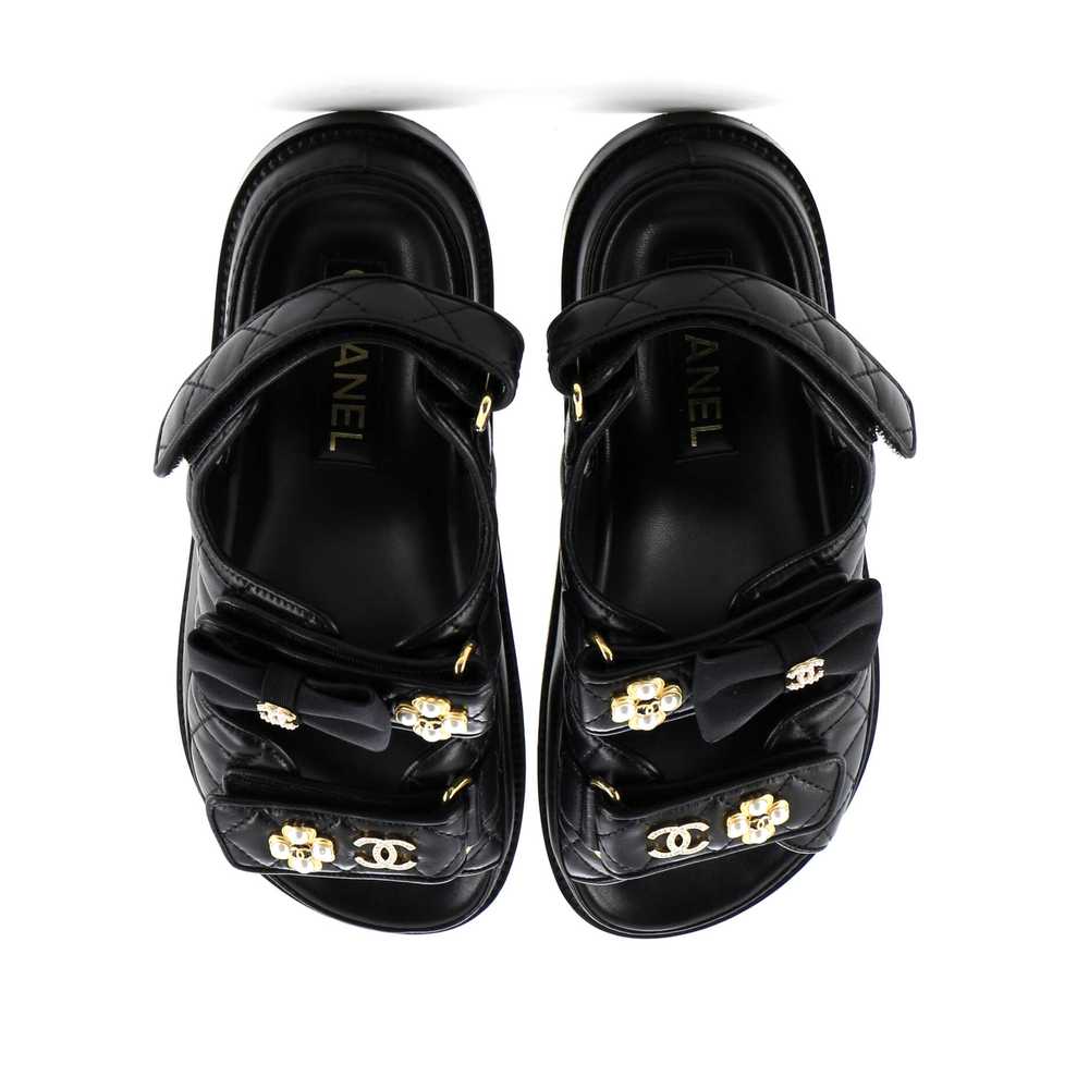 CHANEL Women's Velcro Dad Sandals Quilted Leather - image 2