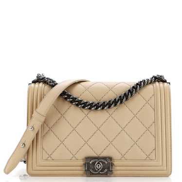 CHANEL Stitch Boy Flap Bag Quilted Calfskin New M… - image 1