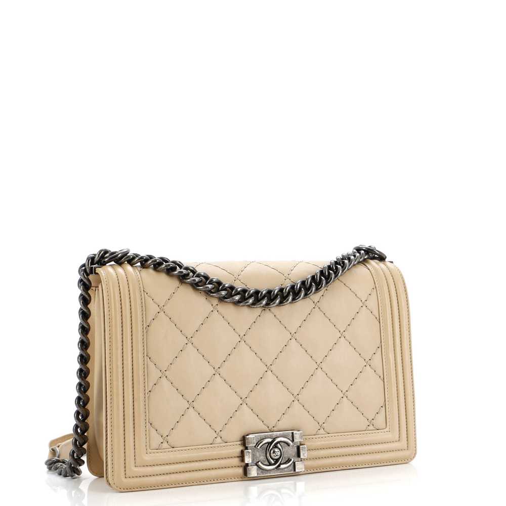 CHANEL Stitch Boy Flap Bag Quilted Calfskin New M… - image 3