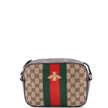 GUCCI Bee Web Camera Bag GG Canvas