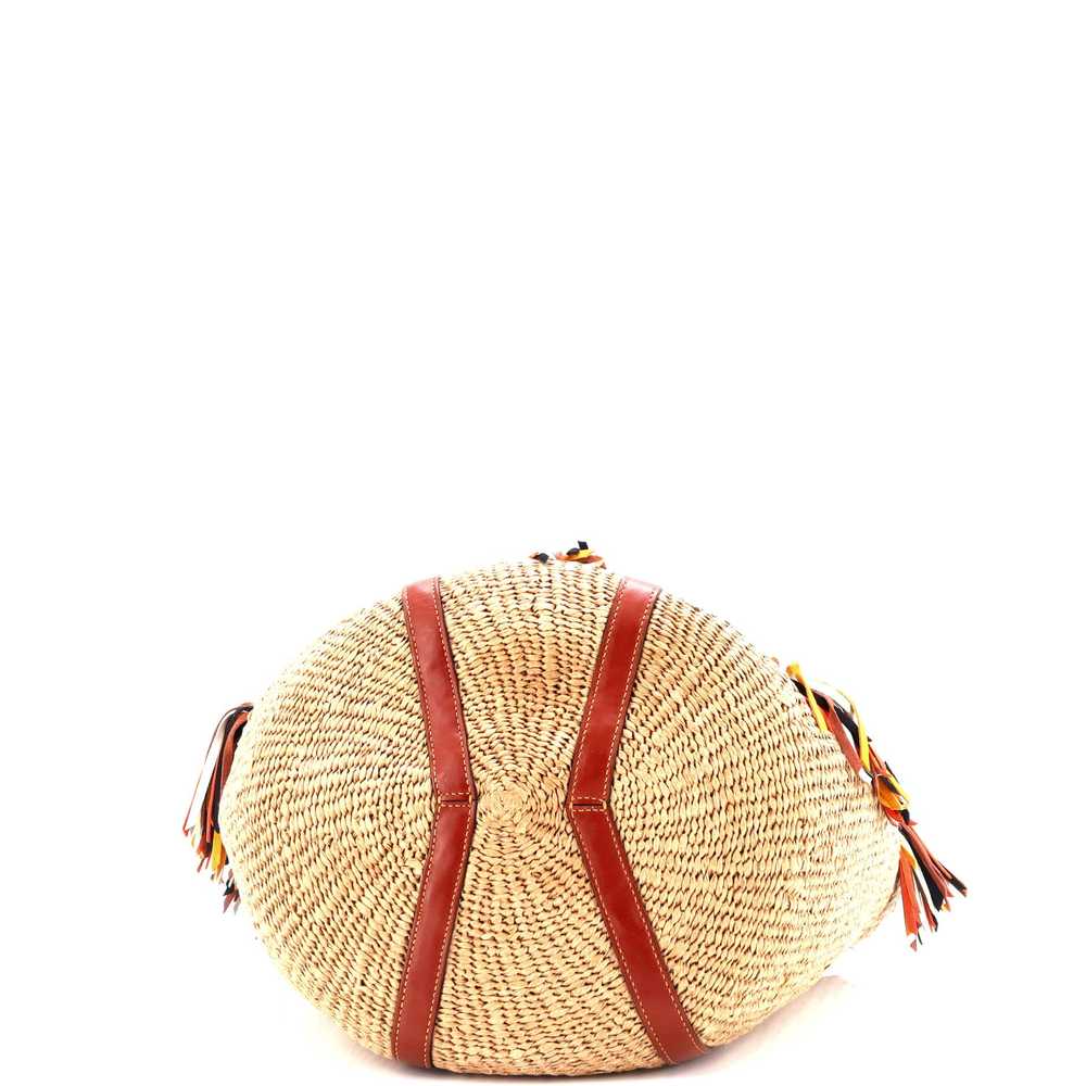 CHLOE x Mifuko Tassels Basket Tote Raffia with Le… - image 4