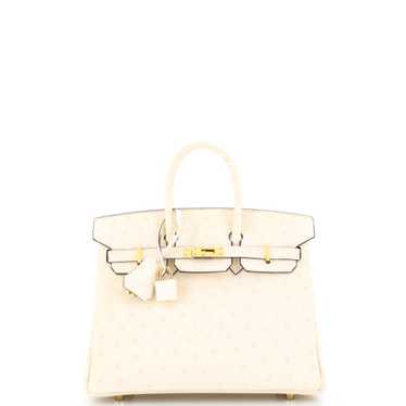 Hermes Birkin Handbag Light Ostrich with Gold Hard