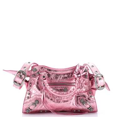 Balenciaga Neo Cagole City Bag Leather with Crysta