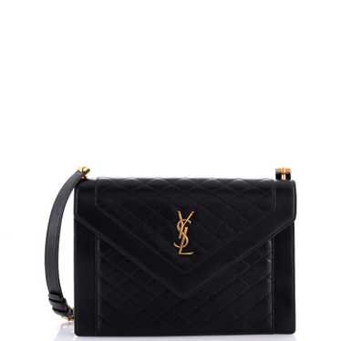 Saint Laurent Gaby Envelope Satchel Quilted Leathe