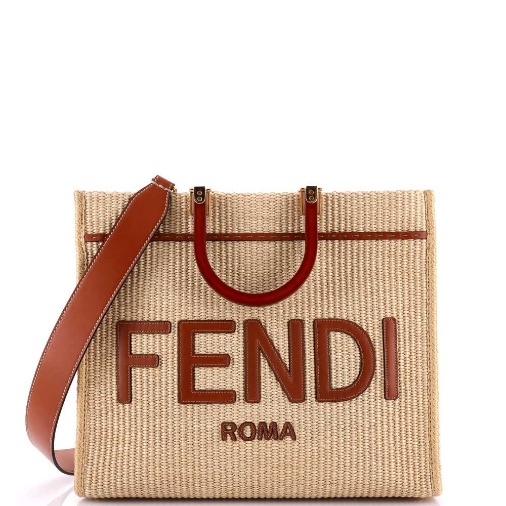 FENDI Sunshine Shopper Tote Woven Raffia Medium - image 1