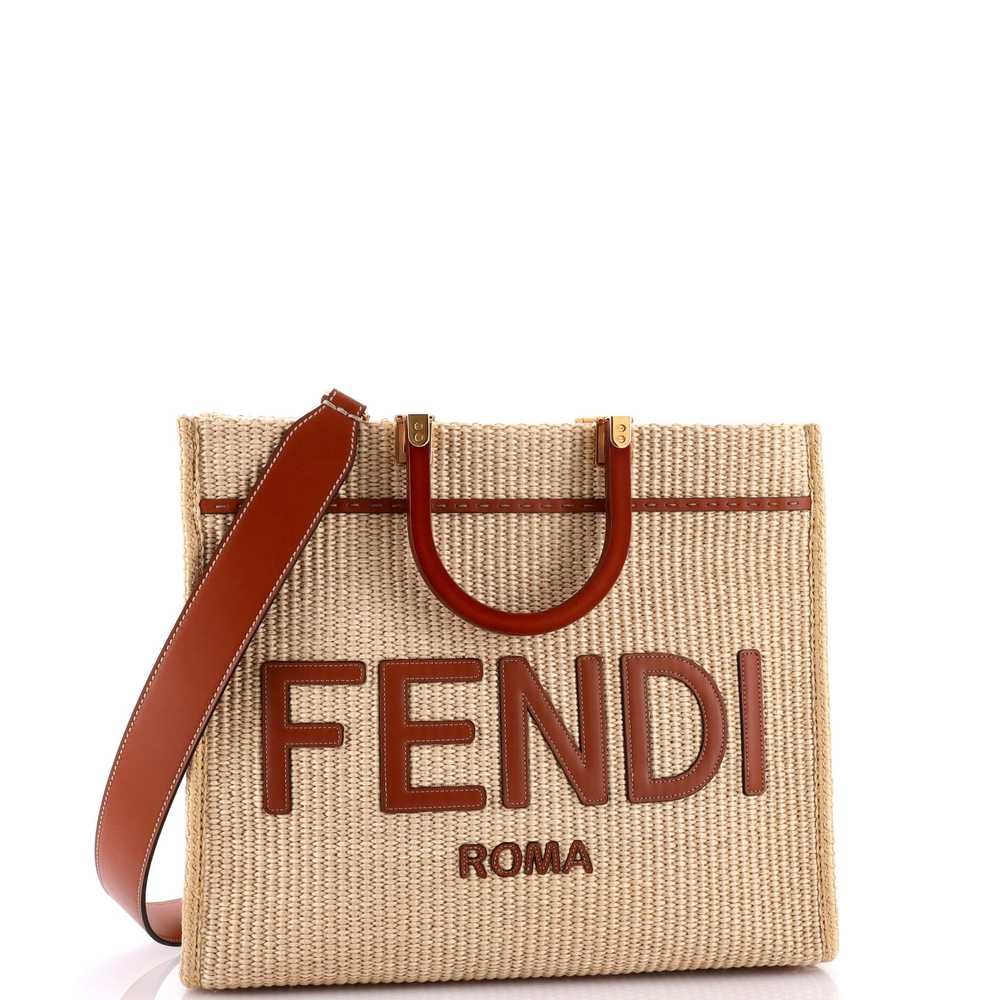 FENDI Sunshine Shopper Tote Woven Raffia Medium - image 2