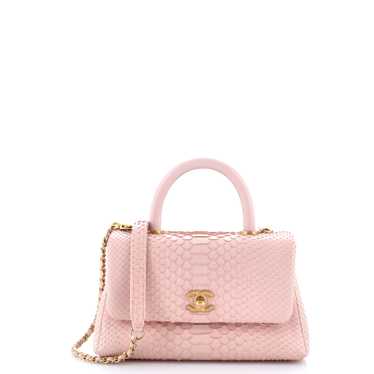 CHANEL Coco Top Handle Bag Python Mini