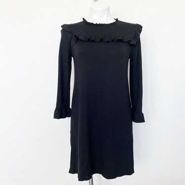 Zara Black Long Sleeve sweater Dress black ruffled